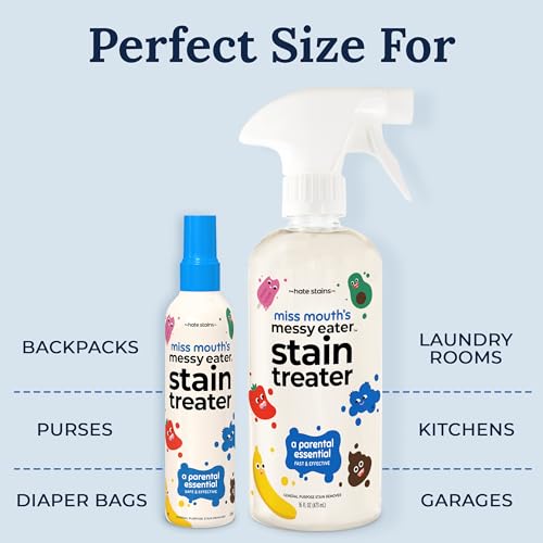 Miss Mouth's Messy Eater Stain Treater Spray - 16oz Stain Remover - Newborn & Baby Essentials - No Dry Cleaning Food, Grease, Coffee Off Laundry, Underwear, Fabric