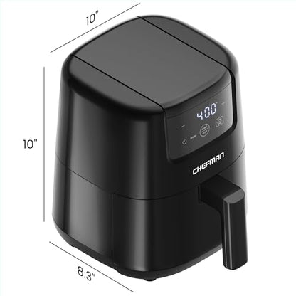 CHEFMAN 2 Qt Mini Air Fryer – Digital Space-Saving Compact Air Fryer with Nonstick and Dishwasher Safe Basket, Quick & Easy Meals in Minutes, Features Digital Timer and Shake Reminder – Black