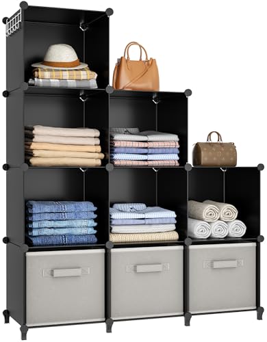 HOMIDEC Closet Organizers and Storage, 9 Cube Storage Organizer, Black