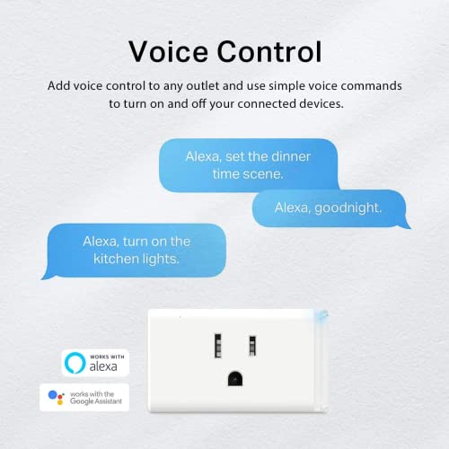 Kasa Smart Plug HS103P4, Smart Home Wi-Fi Outlet Works with Alexa, Echo, Google Home & IFTTT, No Hub Required, Remote Control, 15 Amp, UL Certified, 4-Pack, White