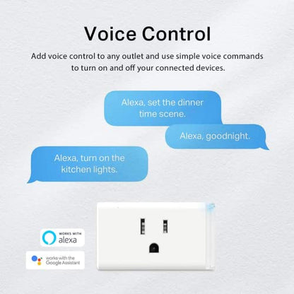 Kasa Smart Plug HS103P4, Smart Home Wi-Fi Outlet Works with Alexa, Echo, Google Home & IFTTT, No Hub Required, Remote Control, 15 Amp, UL Certified, 4-Pack, White