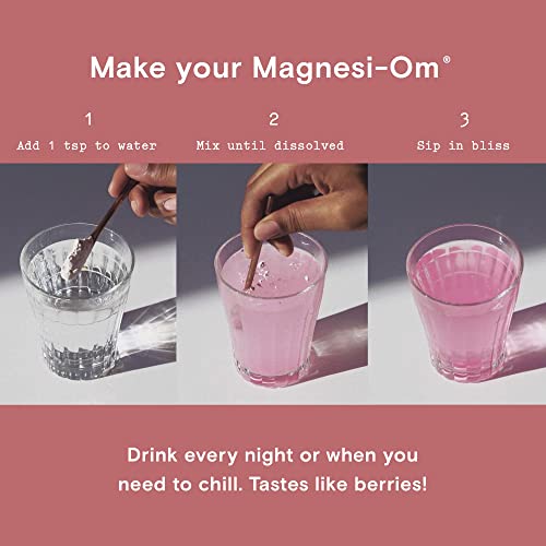 Magnesi-Om Supplement for Calm, Relaxation & Regularity with Magnesium & L-Theanine - Sugar Free Berry Flavor