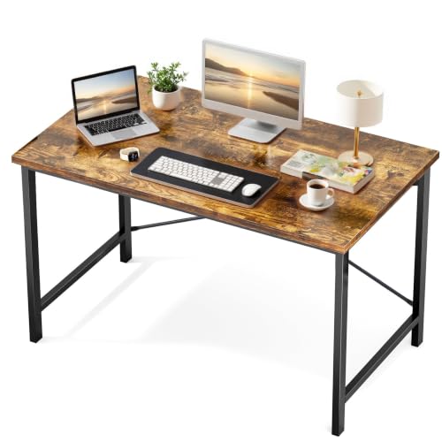 Sweetcrispy 47-Inch Computer Desk for Bedroom, Brown