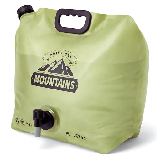 CoreMuse Camping Water Container 2 Gallon Collapsible Water Jug with Spout - Reusable Plastic Flasks, Foldable Empty Gallon Jug for Water Storage, Water Bag for Outdoor Hiking Emergency Prep (1 Pack)