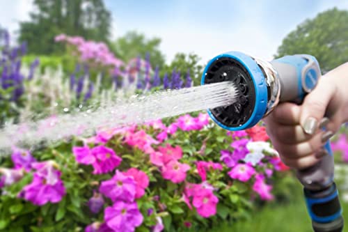 INNAV8 Garden Hose Nozzle Sprayer Heavy Duty - Features 10 Spray Patterns, THUMB CONTROL On Off Valve for Easy Water Control - HIGH Pressure Garden Hose Nozzle Heavy Duty - Nozzle for Hose Outdoor