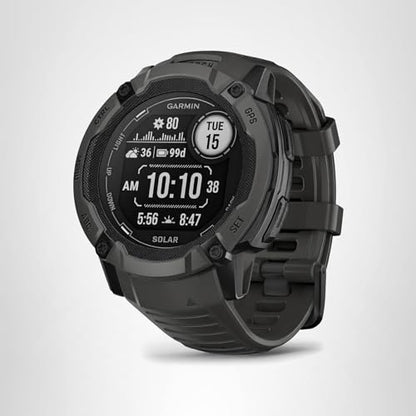 Garmin Instinct 2X Solar, Rugged GPS Smartwatch, Built-in Flashlight, Solar Charging Capability, Multi-Band GNSS, Graphite