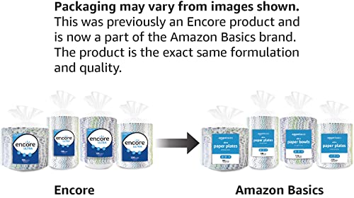 Amazon Basics Ultra Paper Plates, 9 Inch, Disposable, 880 Count (4 pack of 220), (Previously Encore)