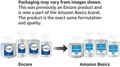 Amazon Basics Ultra Paper Plates, 9 Inch, Disposable, 880 Count (4 pack of 220), (Previously Encore)