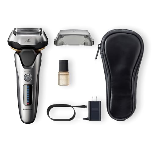 Panasonic ARC5 Electric Razor for Men with Pop-up Trimmer, Wet Dry 5-Blade Electric Shaver with Intelligent Shave Sensor and 16D Flexible Pivoting Head - ES-ALV6HS (Silver)