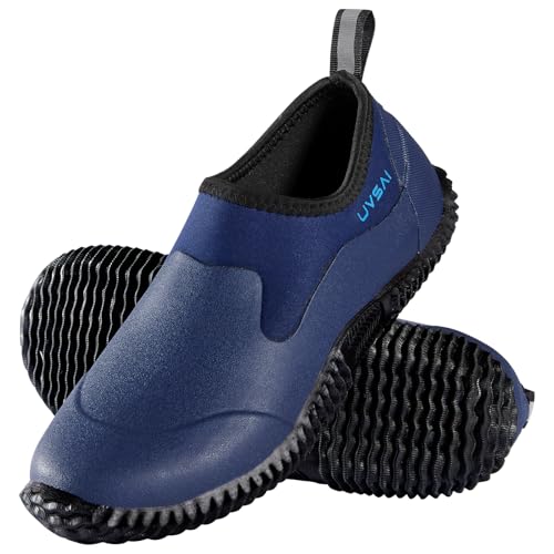 UVSAI Men's Waterproof Garden Shoes Rain Boots Slip-On Footwear for Gardening Farming Camping Lawn Care Yard Work