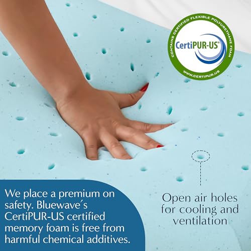 Bluewave Bedding Ultra Slim Gel Memory Foam Pillow for Stomach and Back Sleepers - Thin, Flat Design for Cervical Neck Alignment and Deeper Sleep (2.75-Inches Height, Standard Size)