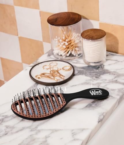 Wet Brush Ceramic Speed Dry Hair Brush, Black - Vented Design & Soft HeatFlex Bristles Are Blow Dry Safe - Ergonomic Handle Manages Tangles - Pain-Free Hair Accessories
