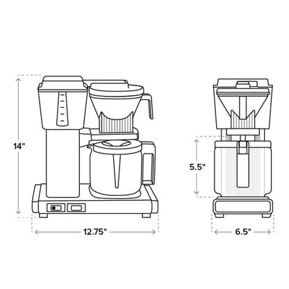 Technivorm Moccamaster 53941 KBGV Select 10-Cup Coffee Maker, Polished Silver, 40 ounce, 1.25l