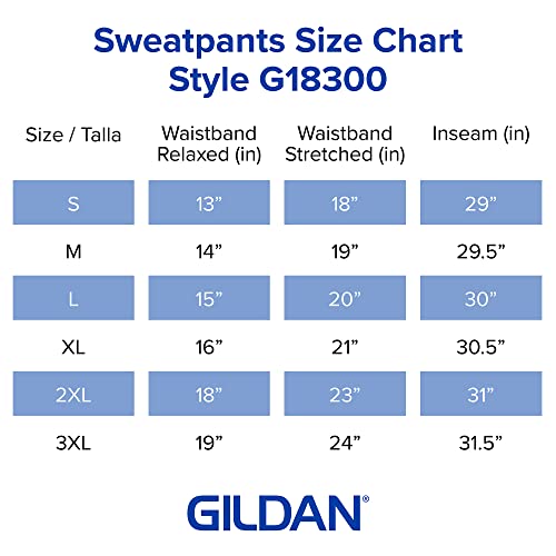 Gildan Adult Fleece Open Bottom Sweatpants with Pockets, Style G18300, Navy, X-Large