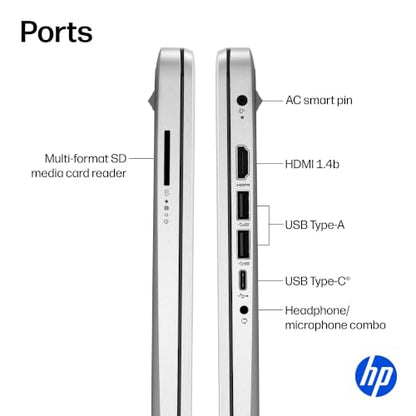 HP 2027 Everyday Laptop, Intel CPU, 128GB Storage, Copilot AI, Office 365 | 1TB Cloud Storage, Windows 11, Fast Charge, WiFi 6, Long Battery Life, Lightweight & Portable, Study & Work, Modern Silver