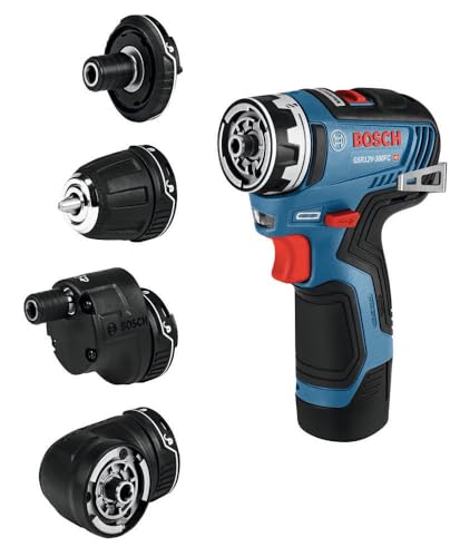 BOSCH GSR12V-300FCB22 12V Max EC Brushless Flexiclick 5-In-1 Drill/Driver System with (2) 2 Ah Batteries