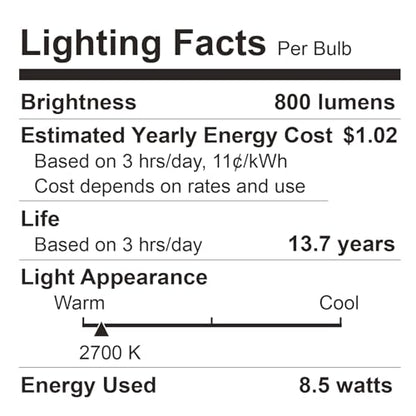 DEGNJU 24 Pack LED Light Bulbs Soft White 2700K, 60 Watt Equivalent LED Bulbs, A19 Standard Bulbs, 800 LM, 15000 Hours, E26 Base, Non-Dimmable, 8.5W White LED Bulbs for Bedroom Living Room