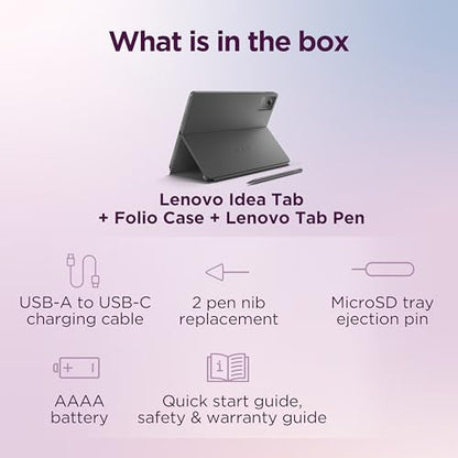 Lenovo Idea Tab - College Tablet - 11″ 2.5K IPS Touchscreen Display - 90Hz - MediaTek Dimensity 6300-4 GB Memory - 128 GB Storage - Integrated Arm Mali-G57 MC2 - Tab Pen and Folio Case