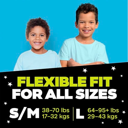 Ninjamas Boys Bedwetting Nighttime Underwear, Size S/M (38-70 lbs), 88 Count, Overnight Protection, Ultra Absorbent, Hypoallergenic