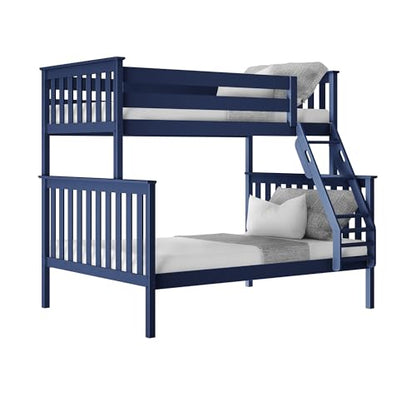 Max & Lily Classic Twin Over Full Bunk Bed, Blue