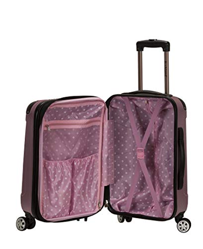 Rockland London Hardside Spinner Wheel Luggage, Pink, 3-Piece Set (20/24/28)