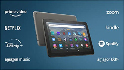 Amazon Fire HD 8 Plus tablet, 8” HD Display, 32 GB, 30% faster processor, 3GB RAM, wireless charging, (2022 release), Gray