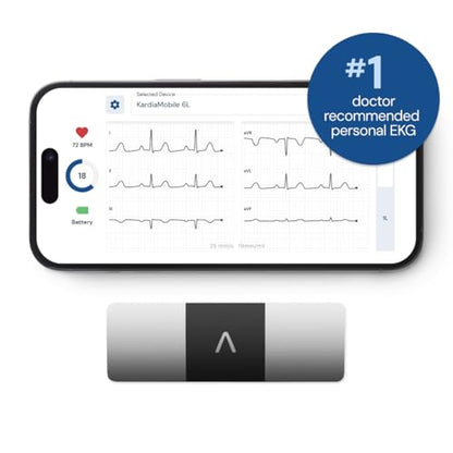 AliveCor KardiaMobile 6-Lead Personal EKG Monitor – Six Views of The Heart – Detects AFib and Irregular Arrhythmias – Instant Results in 30 Seconds – Works with Most Smartphones