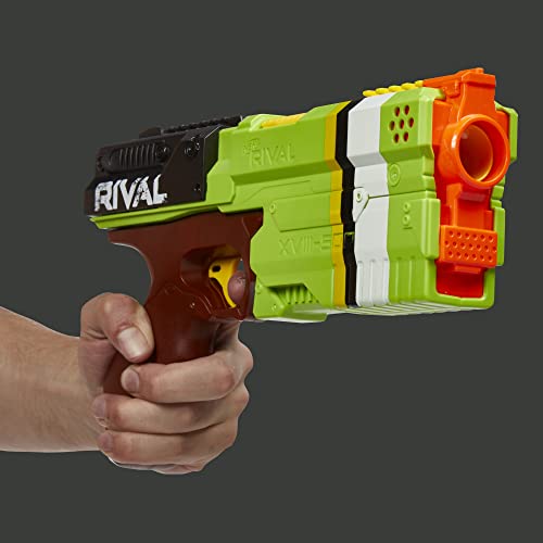 NERF Rival Kronos XVIII-500 Blaster, Breech-Load, 5 Rival Rounds, Spring Action, 90 FPS Velocity, Green (Amazon Exclusive)