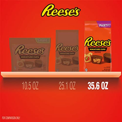 REESE'S Miniatures Milk Chocolate Peanut Butter Cups, Candy Party Pack, 35.6 oz
