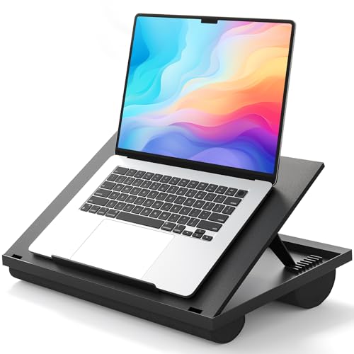 HUANUO Lap Desk with 8 Adjustable Angles, Up to 15.6 Inch Laptop, Black