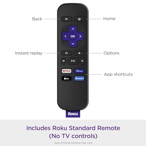 Roku Express | HD Roku Streaming Device with Standard Remote (no TV controls), Free & Live TV