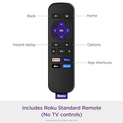 Roku Express | HD Roku Streaming Device with Standard Remote (no TV controls), Free & Live TV