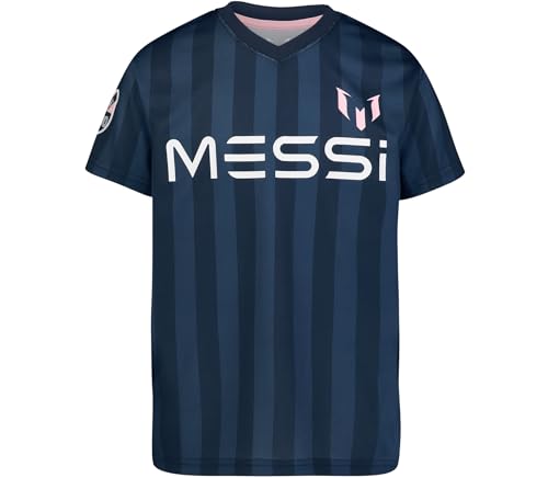 Messi Boys' Lifestyle Short Sleeve Top, Standard Shirt with Logo, Comfortable Fit, Stretch Limo, 6