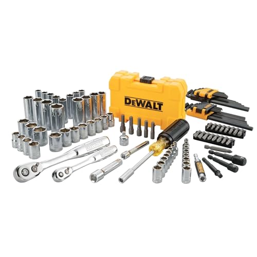 DEWALT Mechanics Tools Kit and Socket Set, 1/4 & 3/8 Drive, SAE, 108-Piece (DWMT73801)