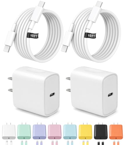 10FT iPhone 18 17 16 15 Charger Fast Charging USB C Charger Block