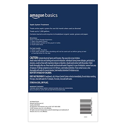 Amazon Basics Septic Treatment, 3 Month Supply of Powder, 3 Count, 29.4 oz (Pack of 1)