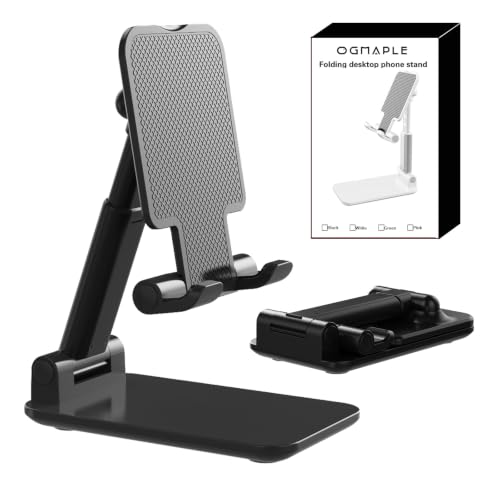 OGMAPLE Phone Stand for Desk Cell Phone Holder Stands for iPhones, Black