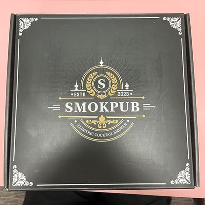 SMOKPUB Electric Whiskey Smoker Kit Built-in Lighter, No Butane Needed, Rechargeable Cocktail Smoker Kit with 6 Wood Chips, Old Fashioned Drink Smoker Kit, Bourbon Whiskey Gifts for Men,Dad,Husband