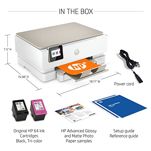 HP ENVY Inspire 7255e Wireless Color Thermal Inkjet Printer, Print, scan, copy, Easy setup,Mobile printing, Best-for-home, 3 month Instant Ink trial included