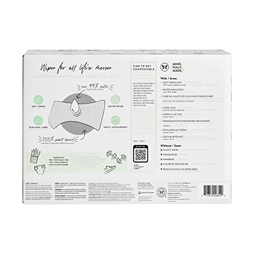 The Honest Company Clean Conscious Multi-Use Wipes | Hypoallergenic + Unscented for Sensitive Skin | Over 99% Water, Compostable, Plant Based, Baby Wipes | Geo Mood, 576 Count