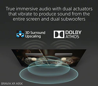 Sony 65 Inch 4K Ultra HD TV A95K Series: BRAVIA XR QD-OLED Smart Google TV with Dolby Vision HDR, Exclusive Features for Playstation 5 Black (2022)