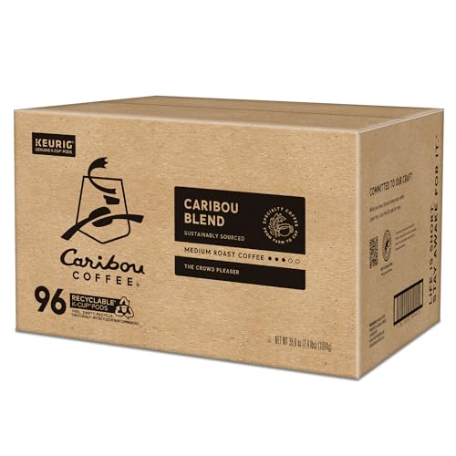 Caribou Coffee Caribou Blend Keurig Single-Serve K-Cup Pod, Medium Roast Coffee, 96 Count
