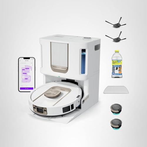 Shark Robot Vacuum & Mop Combo, PowerDetect ThermaCharged NeverTouch Pro, Self-Emptying, Self-Refill with Heated Mop Cleaning, 60-Day Capacity, 30-Day Tank, 6 PowerDetect Technologies, White, AV2900XE