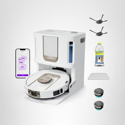 Shark Robot Vacuum & Mop Combo, PowerDetect ThermaCharged NeverTouch Pro, Self-Emptying, Self-Refill with Heated Mop Cleaning, 60-Day Capacity, 30-Day Tank, 6 PowerDetect Technologies, White, AV2900XE