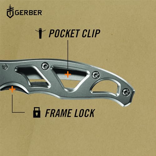 Gerber Paraframe Mini Pocket Knife - 2.2 Inch Plain Edge Stainless Steel Folding Knife for EDC Gear and Equipment