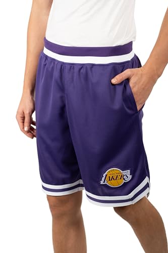 Ultra Game NBA Men's Active Knit 8" Basketball Training Shorts, Los Angeles Lakers, Team Color, Small