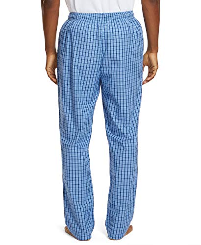 Nautica Men's Soft Woven 100% Cotton Elastic Waistband Sleep Pajama Pant, French Blue, Large