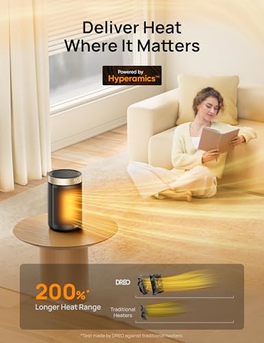 DREO Space Heater, Portable Electric Heaters for Indoor Use with Thermostat