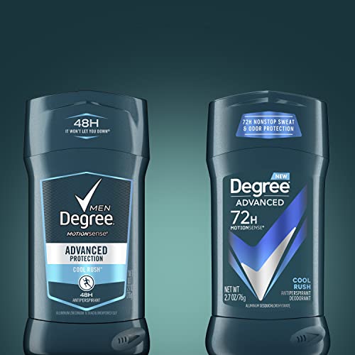 Degree Men Advanced Protection Antiperspirant Deodorant Cool Rush 4 count 72-Hour Sweat and Odor Protection Antiperspirant For Men With MotionSense Technology 2.7 oz