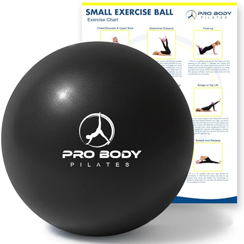 ProBody Pilates Ball Small — 9 Inch Small Exercise Ball (Black)